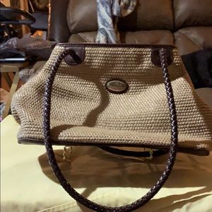 Small Etienne Aigner straw colored purse